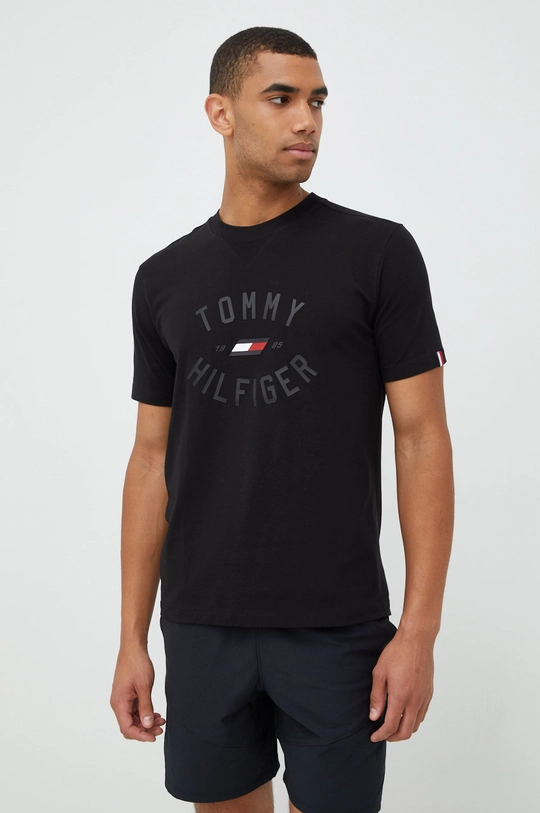 czarny Tommy Hilfiger t-shirt Męski