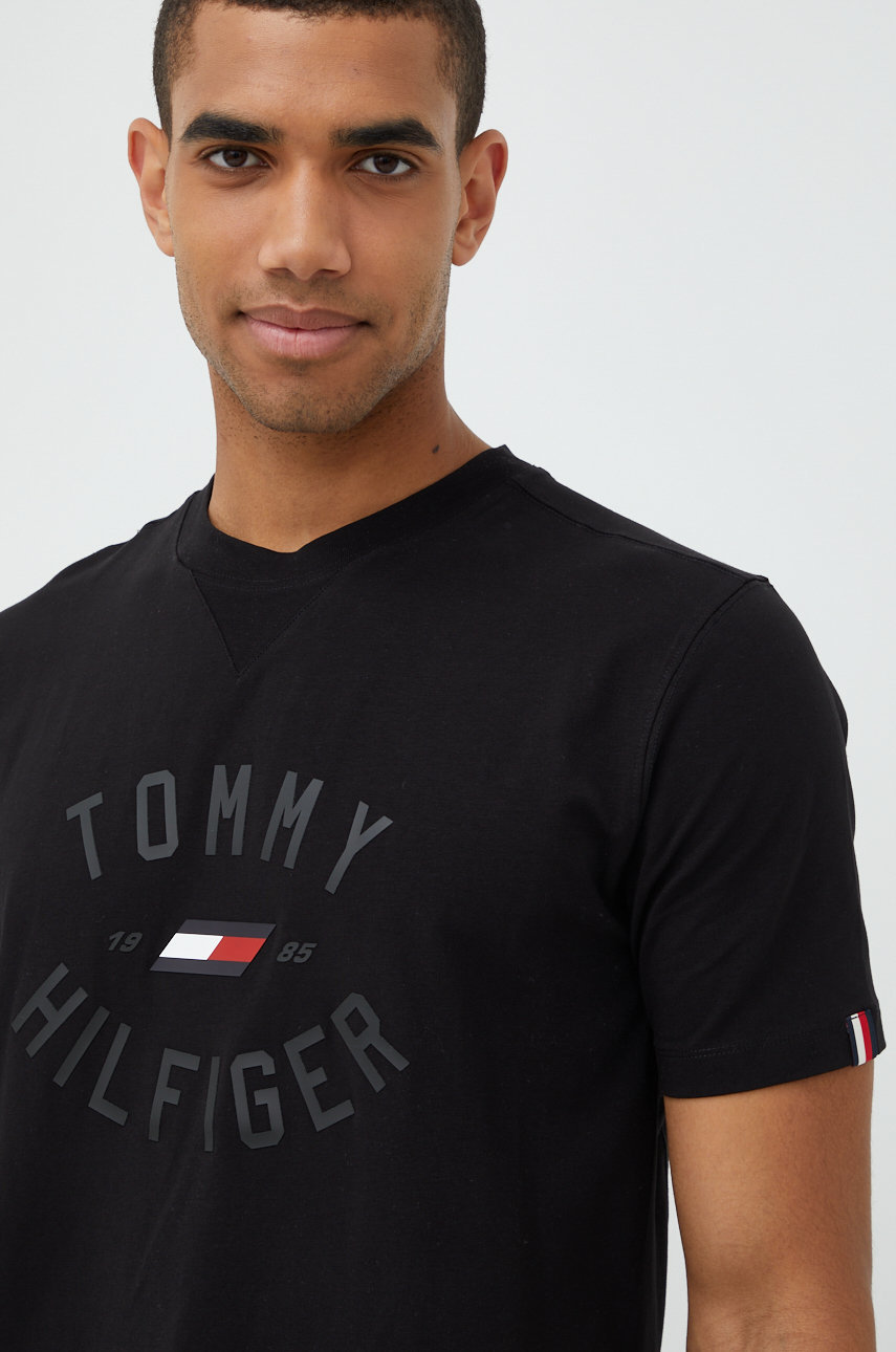 Tommy Hilfiger tshirt męski kolor czarny gładki