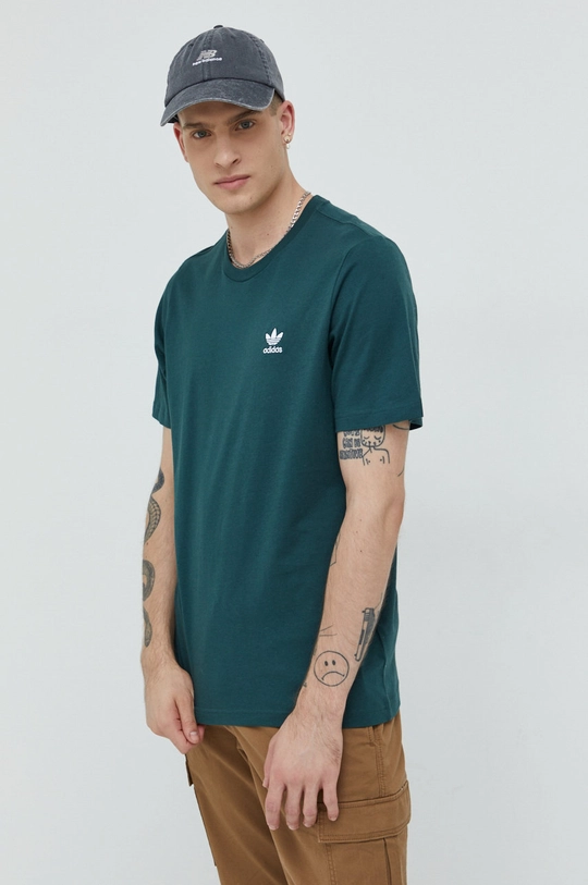 zielony adidas Originals t-shirt bawełniany