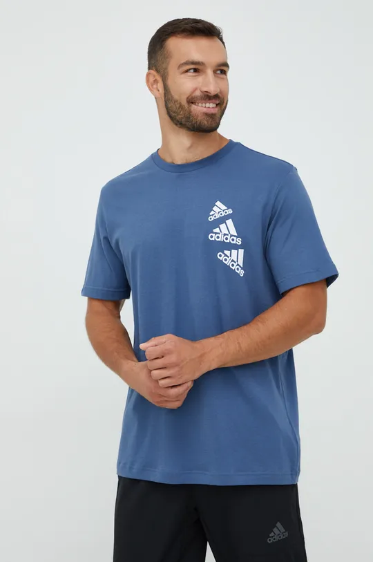 Bavlnené tričko adidas modrá