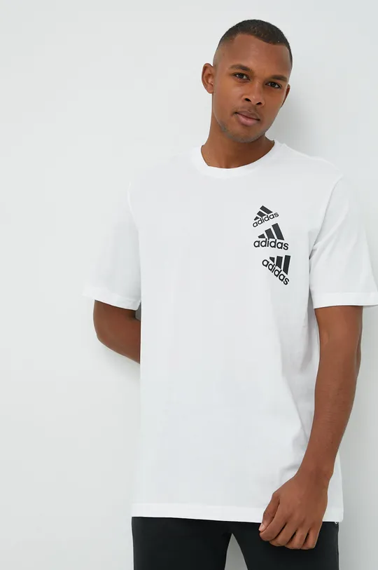 белый Хлопковая футболка adidas