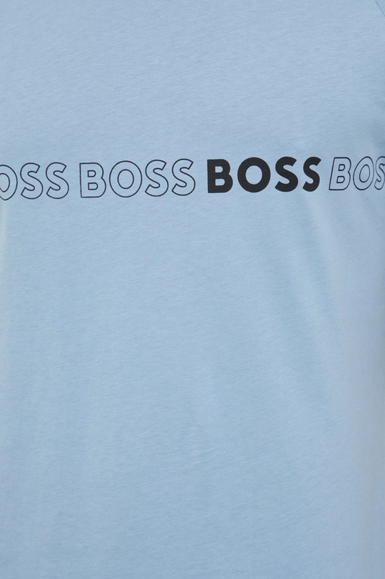 niebieski BOSS t-shirt bawełniany