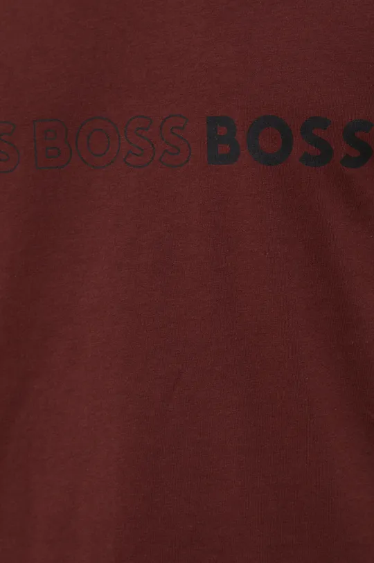 bordowy BOSS t-shirt bawełniany