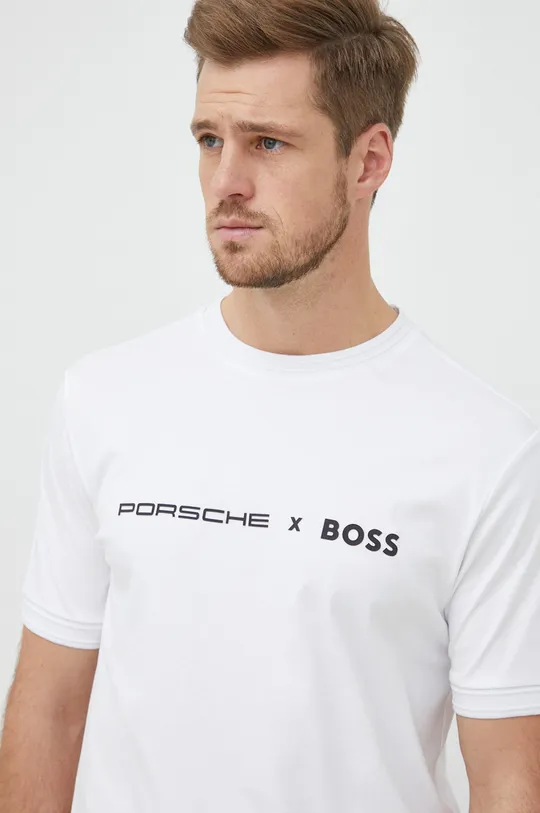 λευκό Βαμβακερό μπλουζάκι BOSS X Porshe