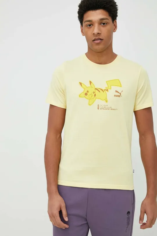 jasně žlutá Bavlněné tričko Puma X POKEMON