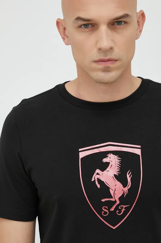czarny Puma t-shirt bawełniany x Ferrari