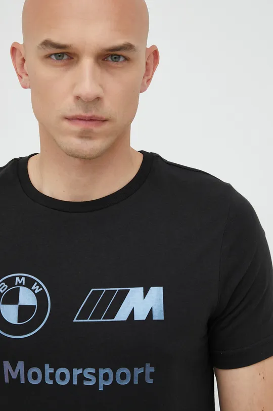 czarny Puma t-shirt bawełniany x BMW