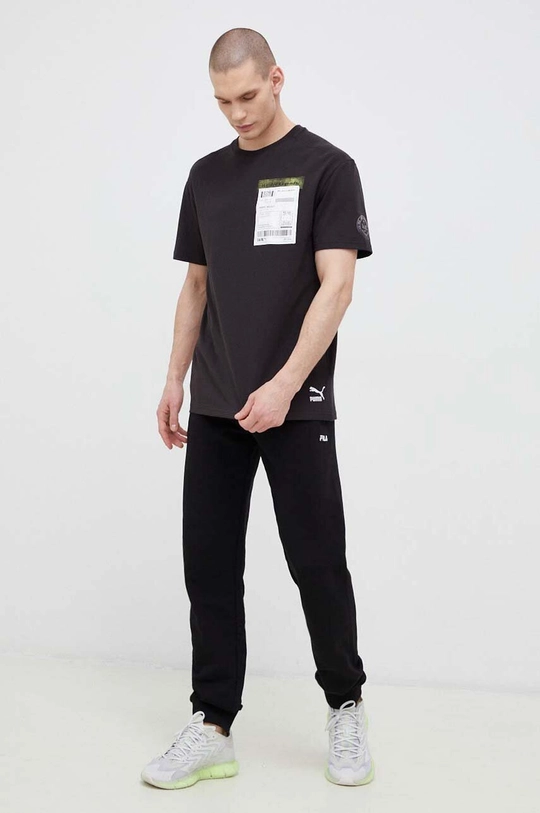 Puma tricou din bumbac negru