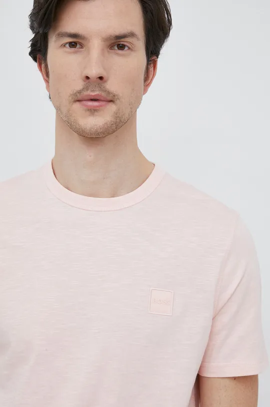 ροζ Βαμβακερό μπλουζάκι BOSS BOSS CASUAL