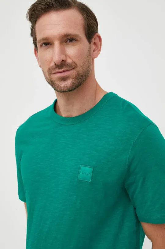 πράσινο Βαμβακερό μπλουζάκι BOSS BOSS CASUAL