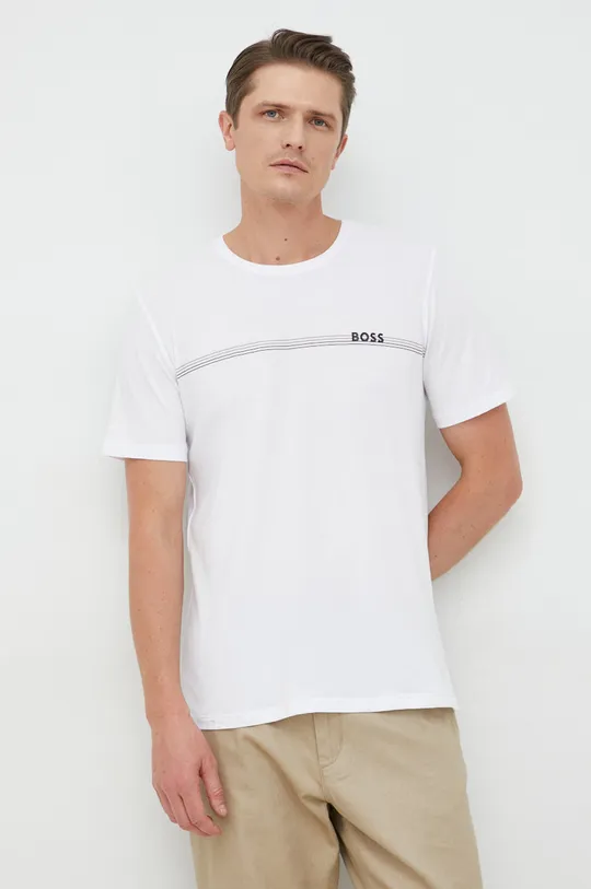 λευκό Μπλουζάκι BOSS Ανδρικά