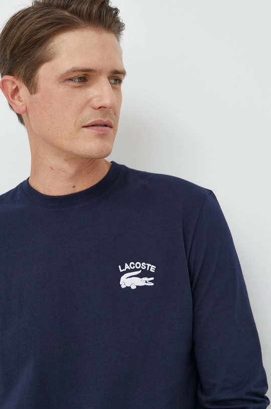 granatowy Lacoste longsleeve bawełniany