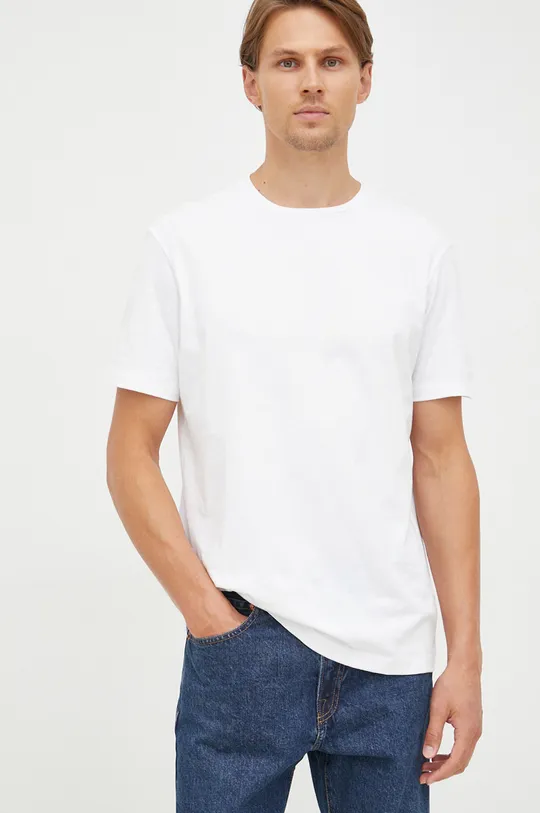 Βαμβακερό μπλουζάκι Trussardi λευκό