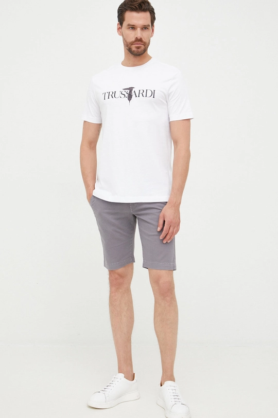 Trussardi t-shirt bawełniany biały