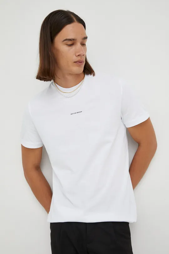 biały Bruuns Bazaar t-shirt bawełniany Męski