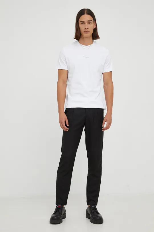 Βαμβακερό μπλουζάκι Bruuns Bazaar λευκό
