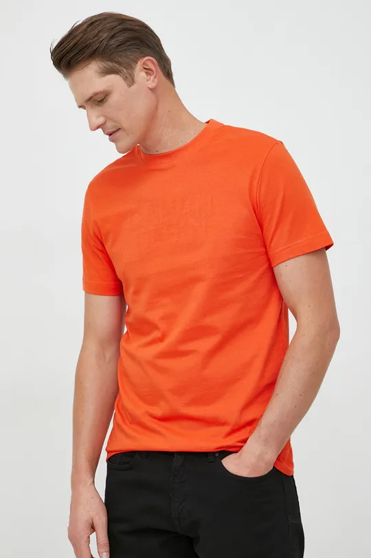oranžna Bombažna kratka majica Calvin Klein Moški
