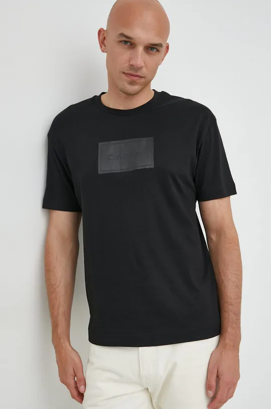 чёрный Хлопковая футболка Calvin Klein