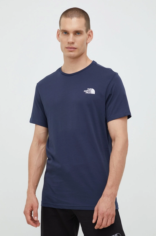 granatowy The North Face t-shirt bawełniany