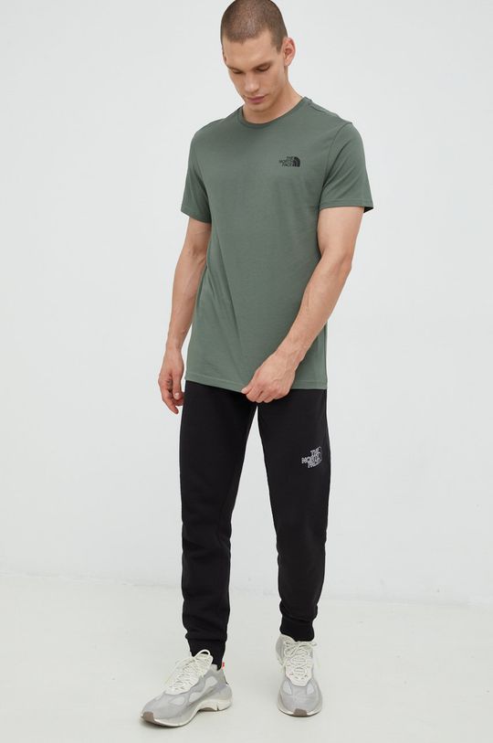 The North Face t-shirt bawełniany brudny zielony