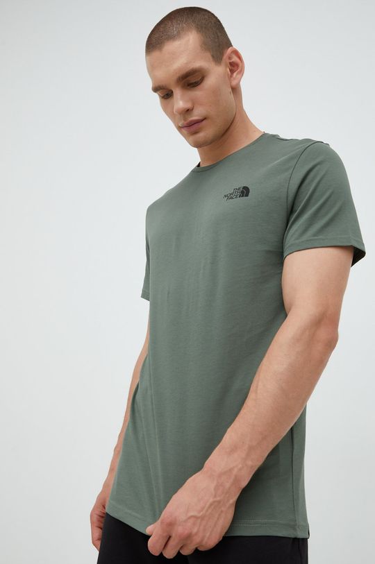 brudny zielony The North Face t-shirt bawełniany
