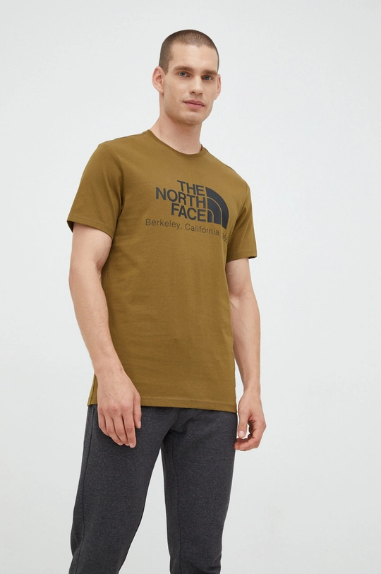 zielony The North Face t-shirt bawełniany