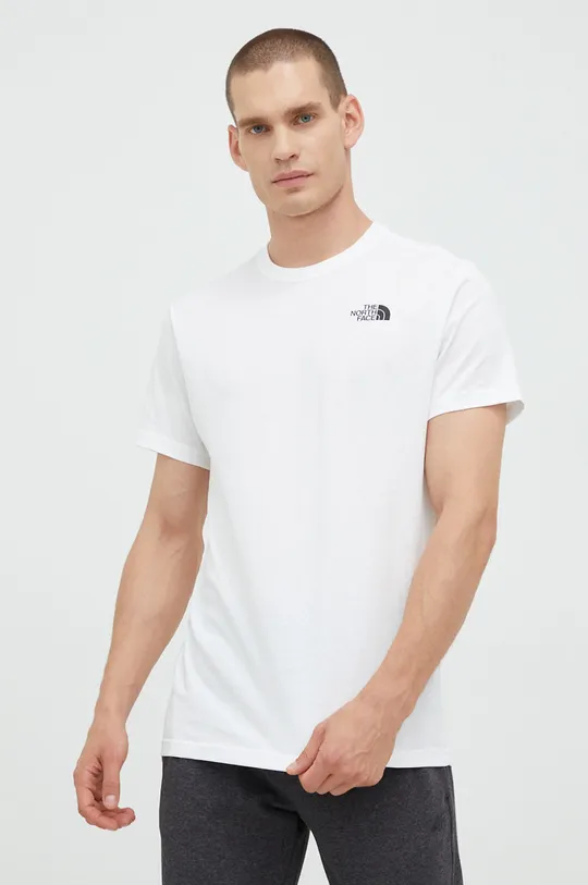 Βαμβακερό μπλουζάκι The North Face λευκό