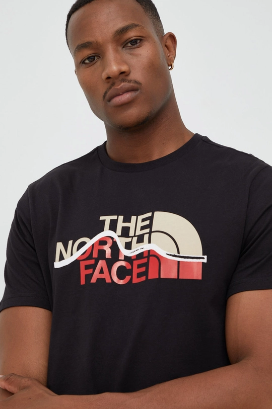 czarny The North Face t-shirt bawełniany