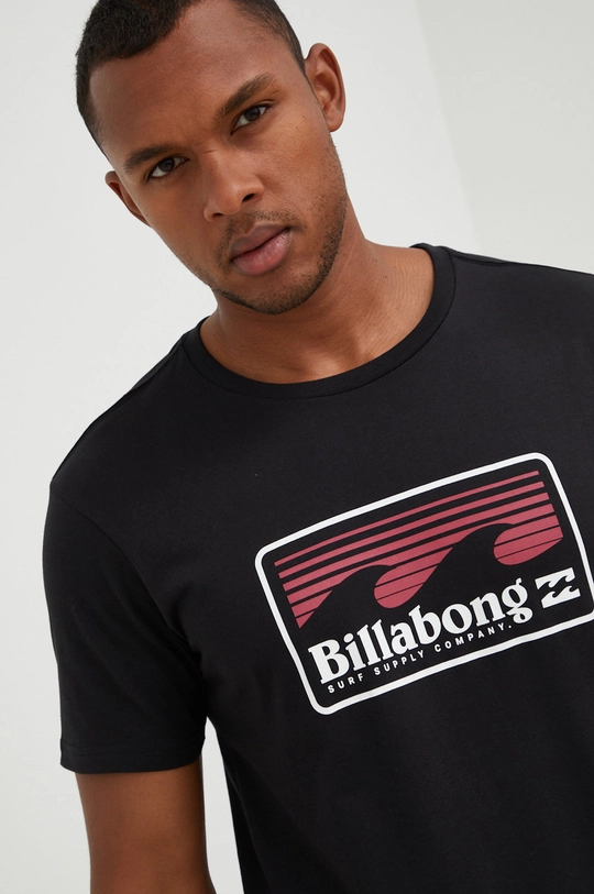 czarny Billabong t-shirt bawełniany