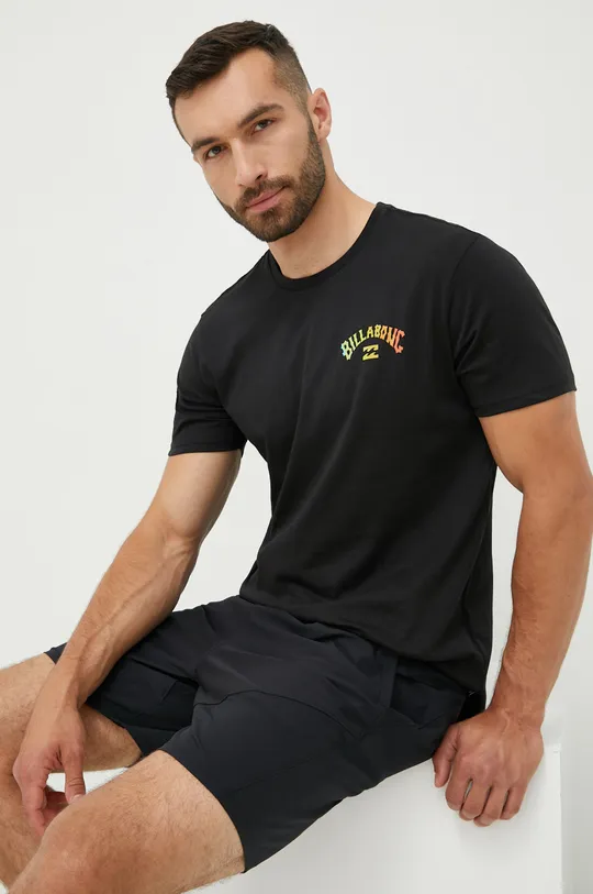 Bombažna kratka majica Billabong črna