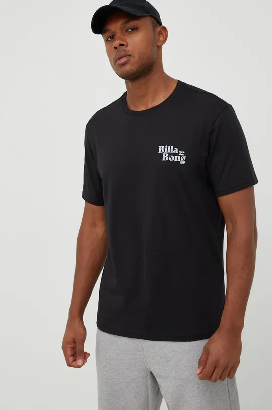Βαμβακερό μπλουζάκι Billabong μαύρο