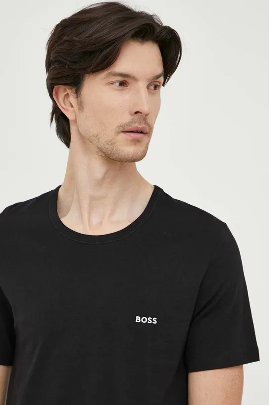 Bombažna kratka majica BOSS 3-pack Moški