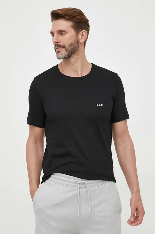 Βαμβακερό μπλουζάκι BOSS 3-pack 