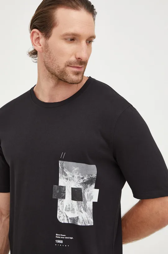 μαύρο Βαμβακερό μπλουζάκι Sisley Ανδρικά