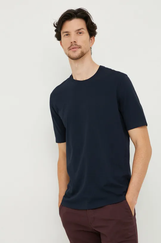 σκούρο μπλε Βαμβακερό μπλουζάκι Sisley Ανδρικά
