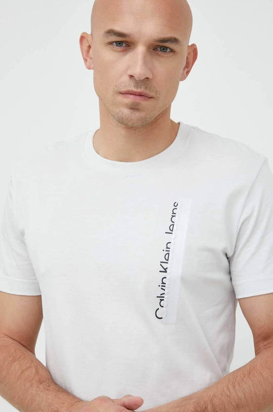 szary Calvin Klein Jeans t-shirt bawełniany Męski