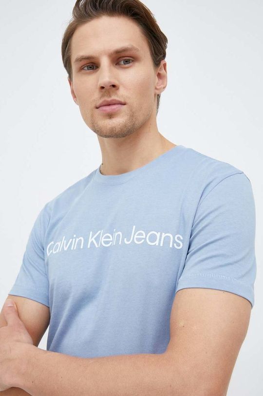 albastru Calvin Klein Jeans tricou din bumbac De bărbați