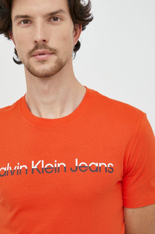 mandarin Calvin Klein Jeans tricou din bumbac