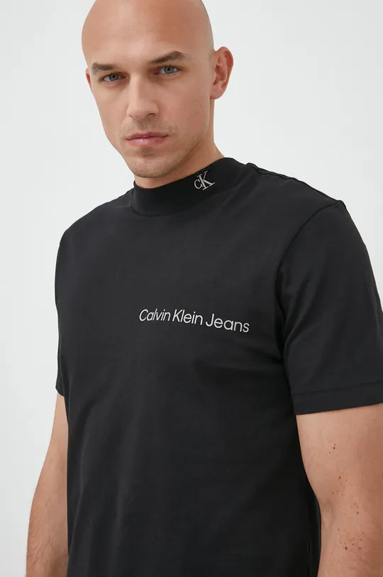 čierna Bavlnené tričko Calvin Klein Jeans