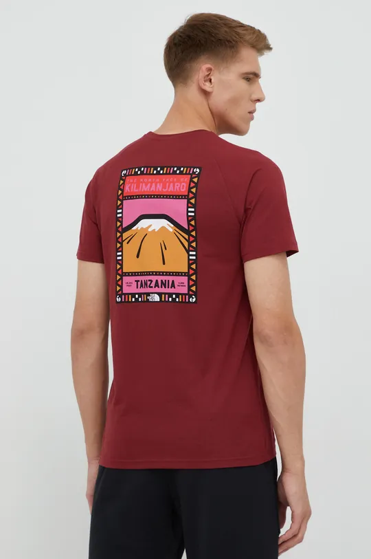 μπορντό Βαμβακερό μπλουζάκι The North Face