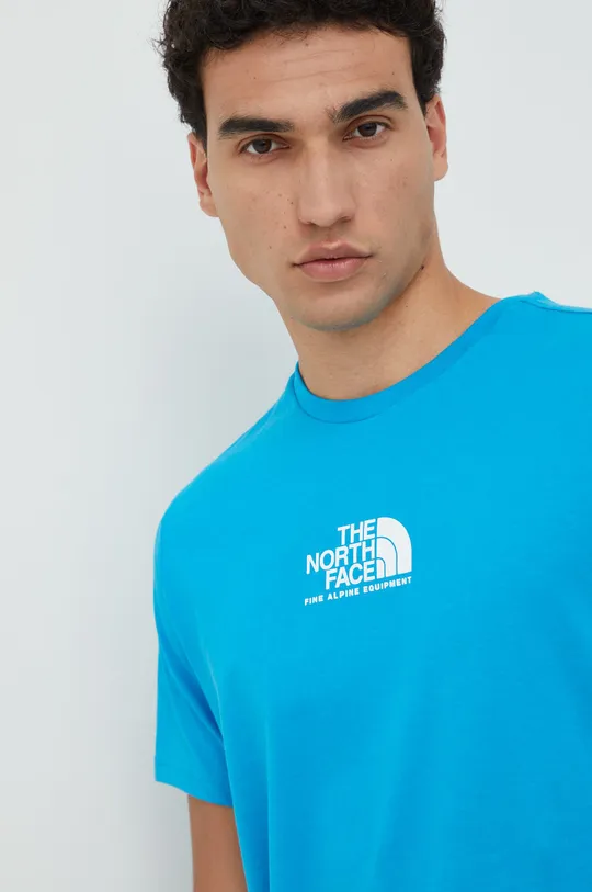 τιρκουάζ Βαμβακερό μπλουζάκι The North Face