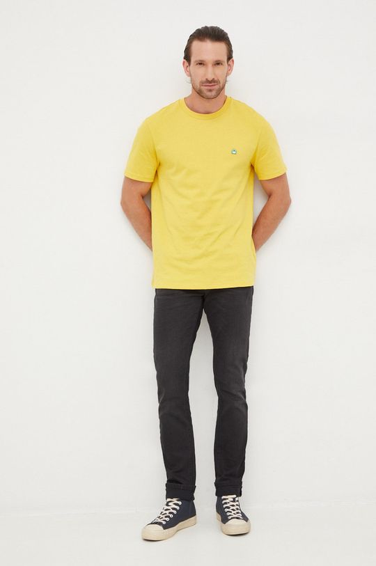 Bavlněné tričko United Colors of Benetton žlutá
