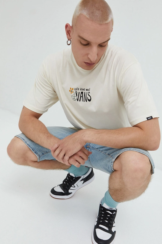 Βαμβακερό μπλουζάκι Vans  100% Βαμβάκι