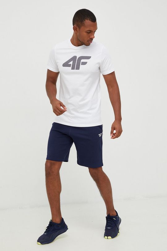 4F t-shirt bawełniany biały