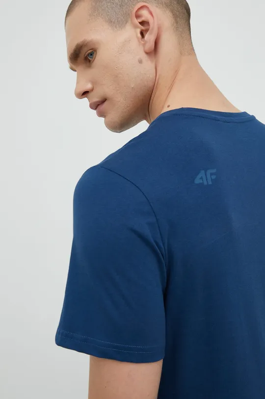 μπλε Βαμβακερό μπλουζάκι 4F Ανδρικά