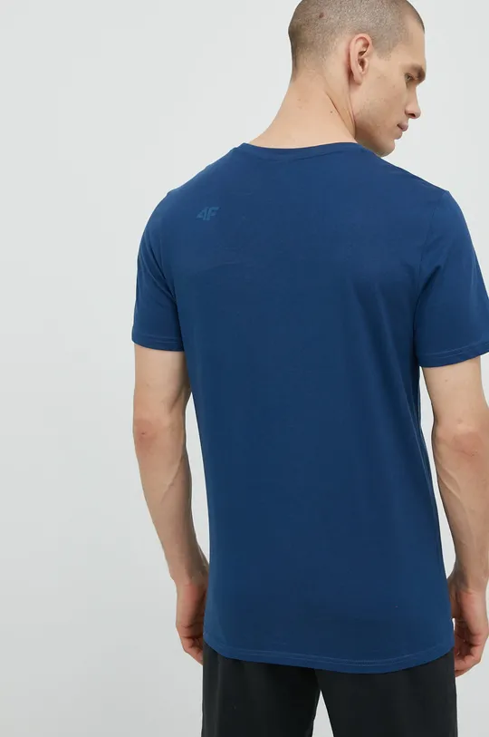 niebieski 4F t-shirt bawełniany