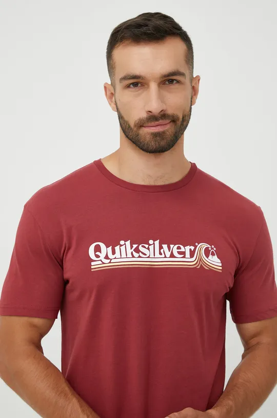 czerwony Quiksilver t-shirt bawełniany Męski