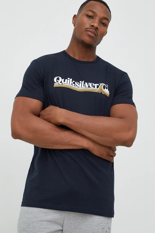 granatowy Quiksilver t-shirt bawełniany Męski