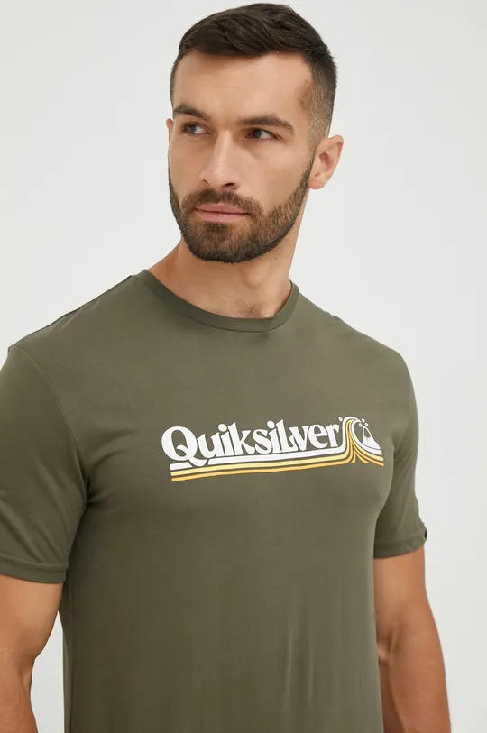 zelená Bavlněné tričko Quiksilver Pánský