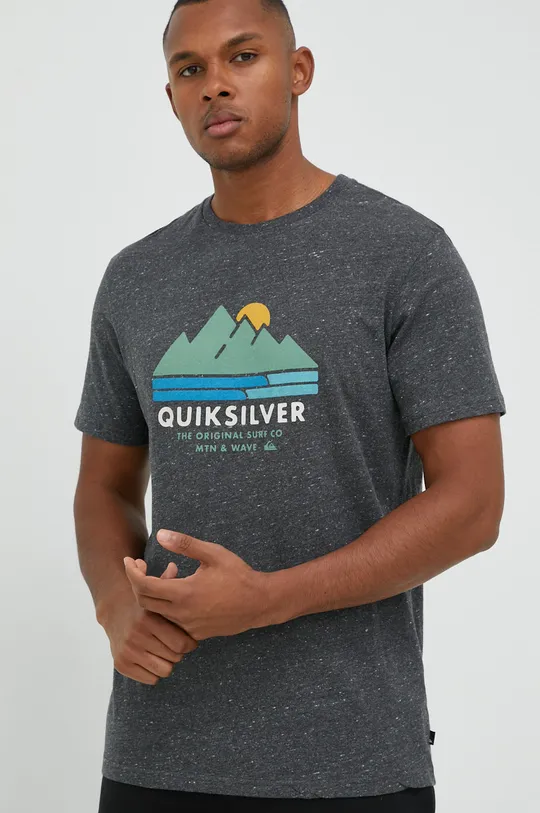 szary Quiksilver t-shirt bawełniany Męski